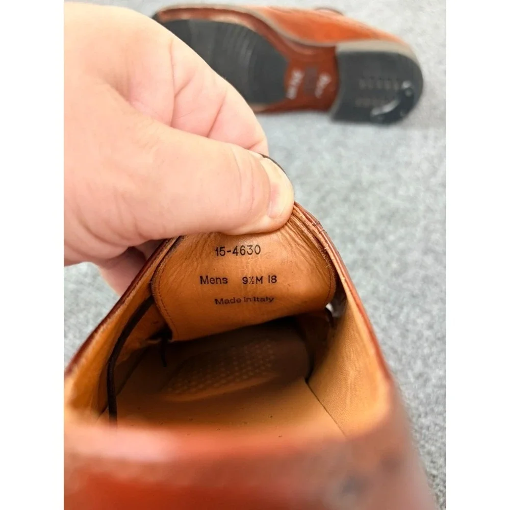 Johnston & Murphy Mens Wingtip  Brown Oxford Dress Shoes 15-4630 Size 9 1/2 M